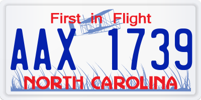 NC license plate AAX1739
