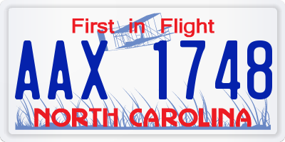 NC license plate AAX1748
