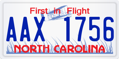 NC license plate AAX1756