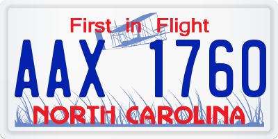 NC license plate AAX1760