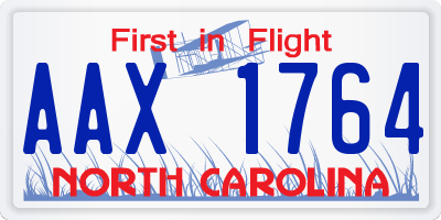 NC license plate AAX1764