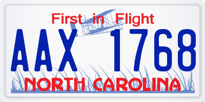 NC license plate AAX1768