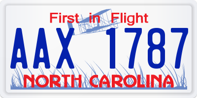 NC license plate AAX1787