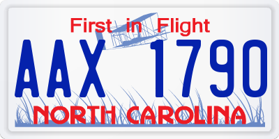 NC license plate AAX1790