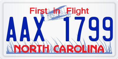 NC license plate AAX1799