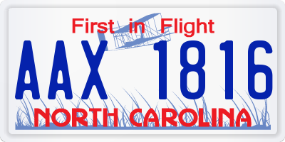 NC license plate AAX1816