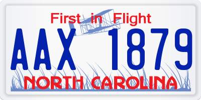 NC license plate AAX1879