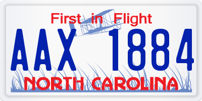 NC license plate AAX1884