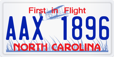 NC license plate AAX1896