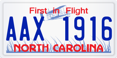 NC license plate AAX1916