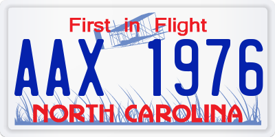 NC license plate AAX1976