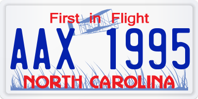 NC license plate AAX1995