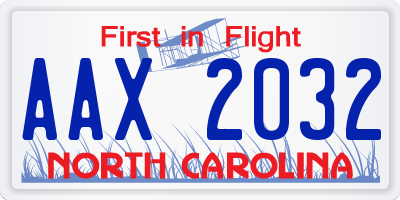 NC license plate AAX2032