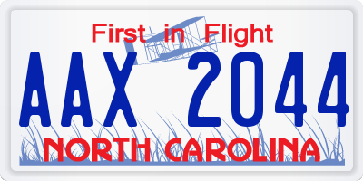 NC license plate AAX2044