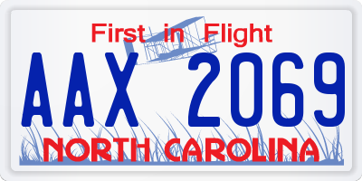 NC license plate AAX2069