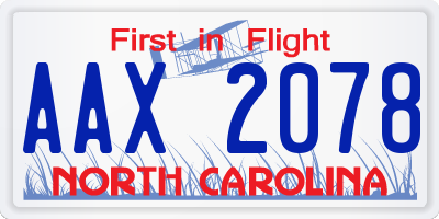 NC license plate AAX2078