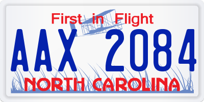 NC license plate AAX2084