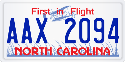 NC license plate AAX2094
