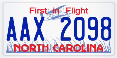NC license plate AAX2098
