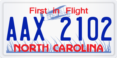NC license plate AAX2102