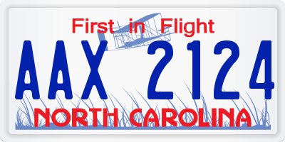 NC license plate AAX2124