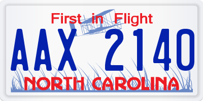 NC license plate AAX2140