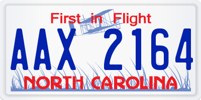 NC license plate AAX2164