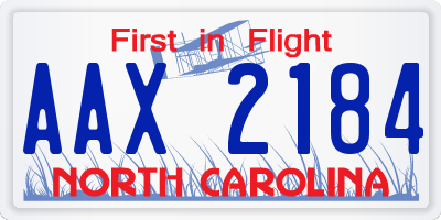 NC license plate AAX2184