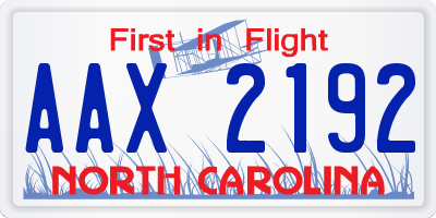 NC license plate AAX2192