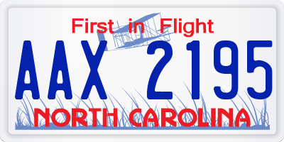 NC license plate AAX2195