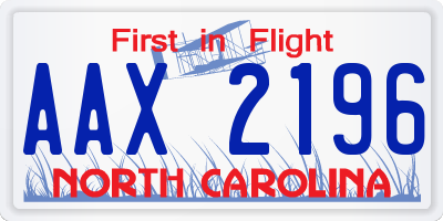 NC license plate AAX2196
