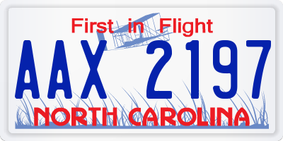 NC license plate AAX2197