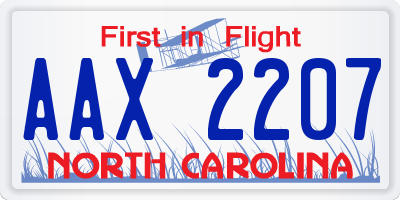 NC license plate AAX2207