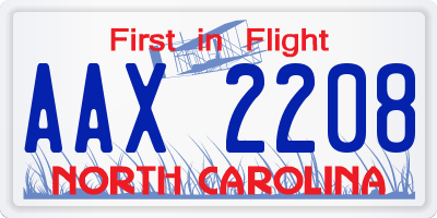 NC license plate AAX2208