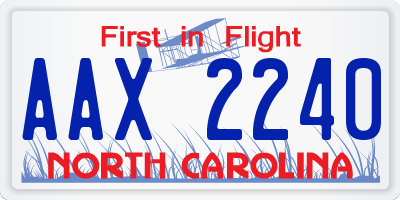 NC license plate AAX2240