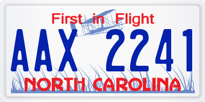 NC license plate AAX2241