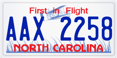 NC license plate AAX2258