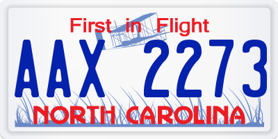 NC license plate AAX2273