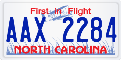 NC license plate AAX2284