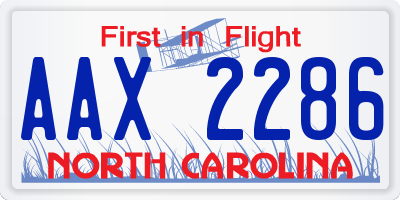 NC license plate AAX2286