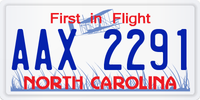 NC license plate AAX2291