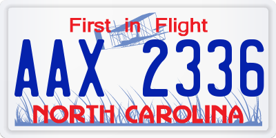 NC license plate AAX2336