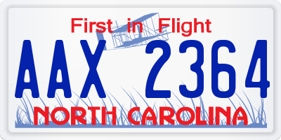 NC license plate AAX2364