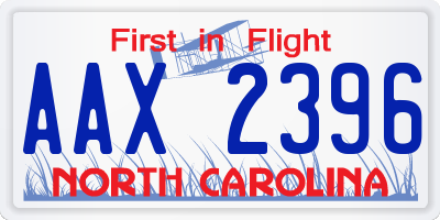 NC license plate AAX2396
