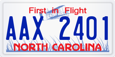 NC license plate AAX2401