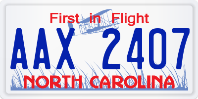 NC license plate AAX2407