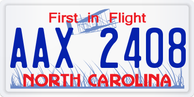 NC license plate AAX2408