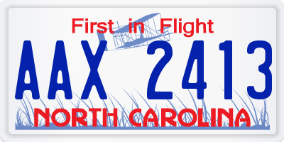 NC license plate AAX2413