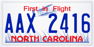 NC license plate AAX2416