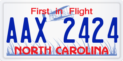 NC license plate AAX2424